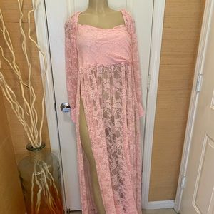 Pink lace dress/cover up